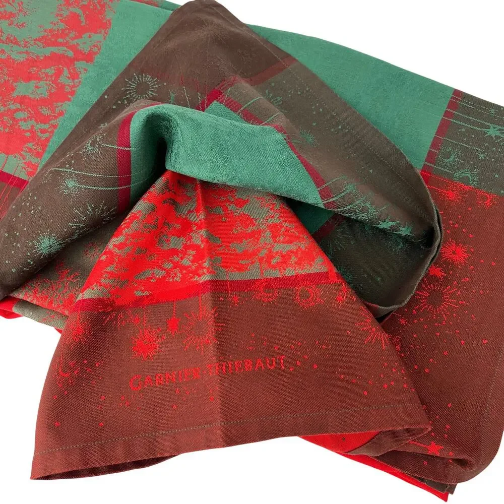Garnier Thiebaut Holiday Collection Christmas trees festive tablecloth